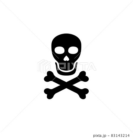 Death Skull with Crossbones Flat Vector Icon 83143214