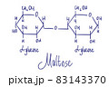 Maltose chemical structure. Vector illustration Hand drawn 83143370
