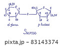 Sucrose chemical structure. Vector illustration Hand drawn 83143374