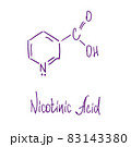 Nicotinic acid chemical structure. Vector illustration Hand drawn 83143380