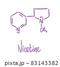 Nicotine chemical structure. Vector illustration Hand drawn 83143382