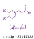 Caffeic acid chemical structure. Vector illustration Hand drawn. 83143388
