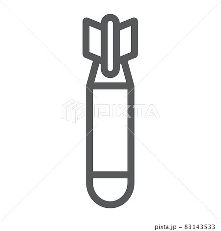 Air bomb line icon, weapon and military, missile sign, vector graphics, a linear pattern on a white background, eps 10. Air bomb line icon, weapon and military, missile sign, vector graphics, a linear pattern on a white background, eps 10. 83143533