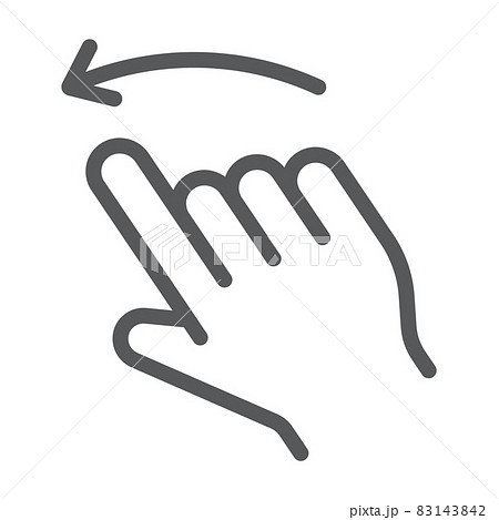 Flick left line icon, action and hand, gesture sign, vector graphics, a linear pattern on a white background, eps 10. Flick left line icon, action and hand, gesture sign, vector graphics, a linear pattern on a white background, eps 10. 83143842