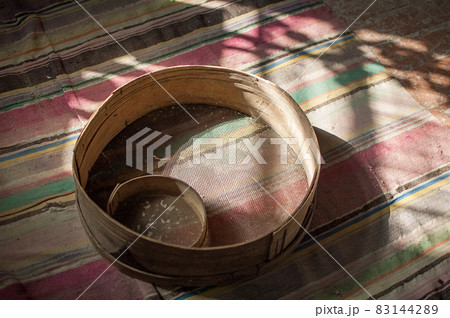 Old sieves, tool for bakery from the past for flour sifting Old sieves, tool for bakery from the past for flour sifting 83144289