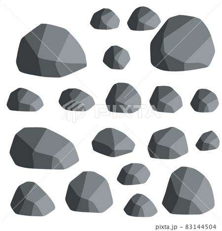 Natural wall stones and smooth and rounded grey rocks. 83144504