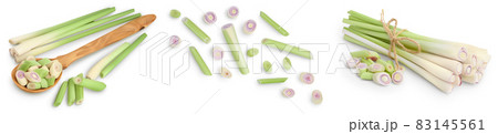 Fresh Lemongrass isolated on white background, Set or collection Fresh Lemongrass isolated on white background, Set or collection 83145561