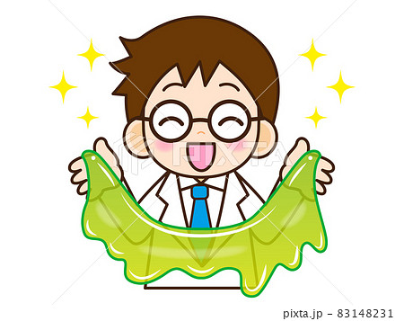 スライムで遊ぶ眼鏡の男の子2のイラスト素材 1431
