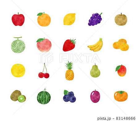 フルーツの水彩イラストセット フルーツの水彩イラストセット 83148666