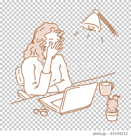 Casual fashion woman working on a laptop Casual fashion woman working on a laptop 83149252