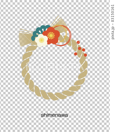 Illustration material of shimenawa decoration Vector simple wreath 83150161