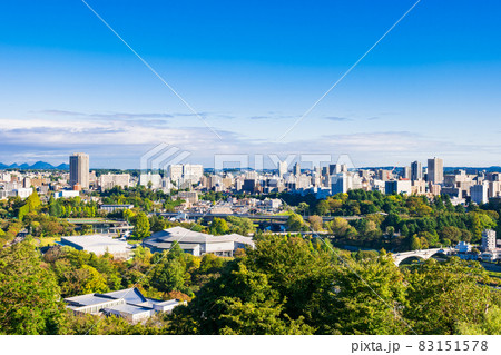 秋の仙台 仙台城跡から眺望 秋の仙台 仙台城跡から眺望 83151578