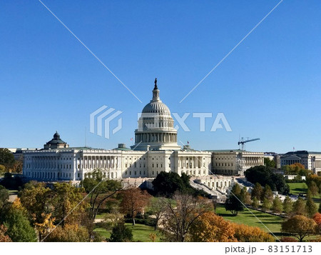 アメリカ連邦議会/南側俯瞰、秋。寄り。 83151713