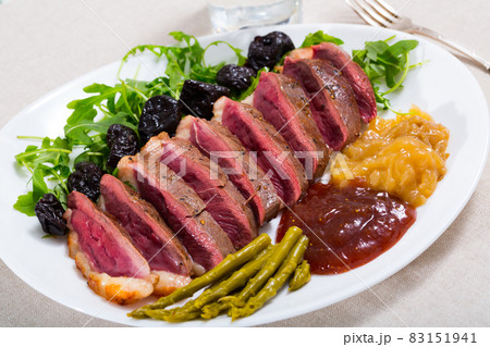 Duck breast Magret with prunes Duck breast Magret with prunes 83151941