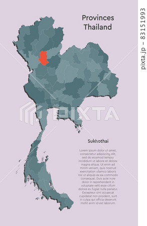 Vector map country Thailand and region Sukhothai 83151993