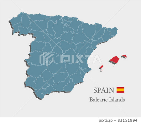 Vector map country Spain, region Balearic Islands 83151994