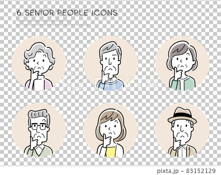 Vector illustration material: senior person, icon set Vector illustration material: senior person, icon set 83152129
