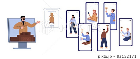 Online auction concept in flat vector illustration isolated on white background Online auction concept in flat vector illustration isolated on white background 83152171