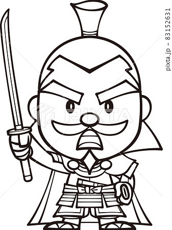 ゆるキャラっぽい織田信長【2頭身・白黒】 83152631