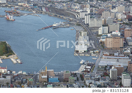 函館港観光遊覧船 Bluemoon ブルームーン 出航 帰着の様子の写真素材