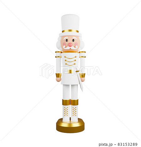 Christmas nutcracker toy soldier traditional figurine isolated on white background 83153289