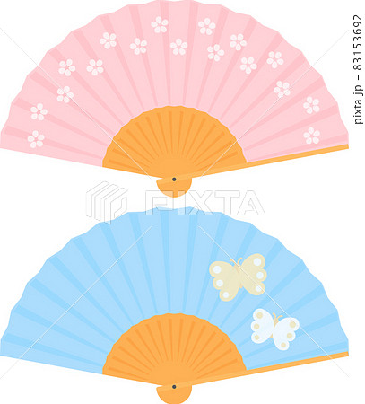 花柄や蝶の柄の扇子 83153692