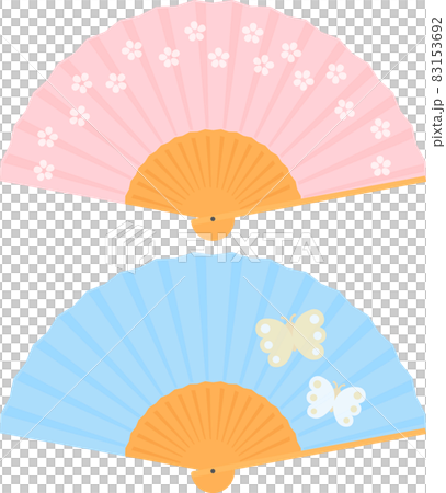 花柄や蝶の柄の扇子 83153692
