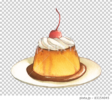 水彩イラスト　レトロなプリン 83154045