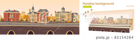 Parallax background 2d vintage city, retro street Parallax background 2d vintage city, retro street 83154264