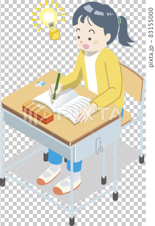 授業、ひらめく女子小学生 授業、ひらめく女子小学生 83155000