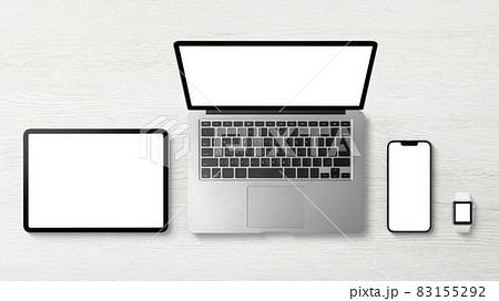 スマートウォッチ、スマートフォン、ノートパソコン、タブレット端末の画像合成用素材の写真素材 [83155292] - PIXTA