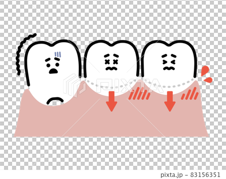 歯茎下がり／抜けそうな歯／歯肉の炎症　キャラクター 83156351