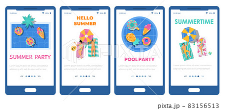 Mobile phone screens with concept fun pool party and summer vacation on resort Mobile phone screens with concept fun pool party and summer vacation on resort 83156513