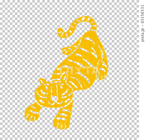 トラのイラスト／版画調／単色／シンプル 83156531