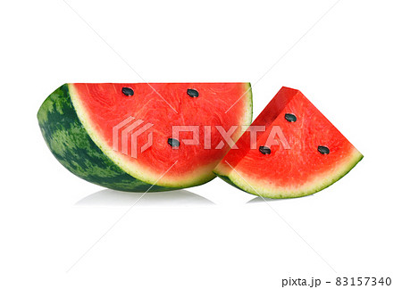 Watermelon slices isolated on a white background. Watermelon slices isolated on a white background. 83157340