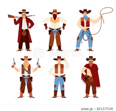 Premium Vector  Male and female cowboy characters