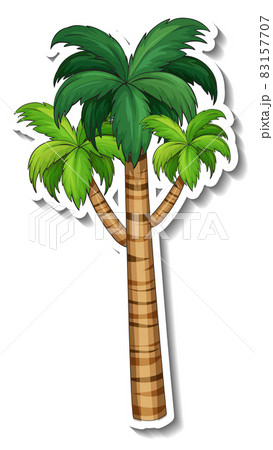 Palm tree sticker on white background 83157707