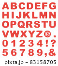 ステッチ風 アルファベット・数字　赤色 83158705