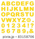 ステッチ風 アルファベット・数字　黄色 83158706
