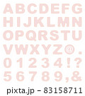 ステッチ風 アルファベット・数字　パステルピンク 83158711