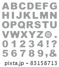 ステッチ風 アルファベット・数字　グレー 83158713