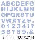 ステッチ風 アルファベット・数字　パステルブルー 83158714