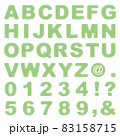 ステッチ風 アルファベット・数字　パステルグリーン 83158715