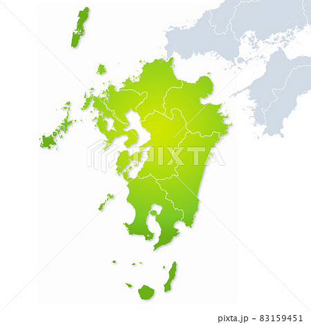 九州地図のイラスト素材