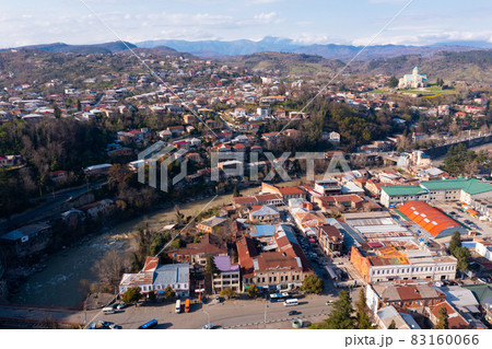 Panoramic view of Kutaisi center with Bagrati Cathedral 83160066