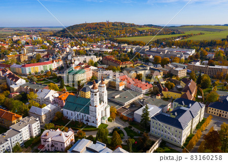 Aerial view of Czech town of Krnov Aerial view of Czech town of Krnov 83160258