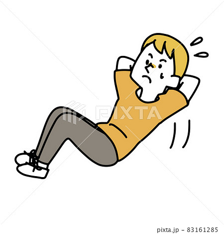 腹筋運動をしている男性 83161285