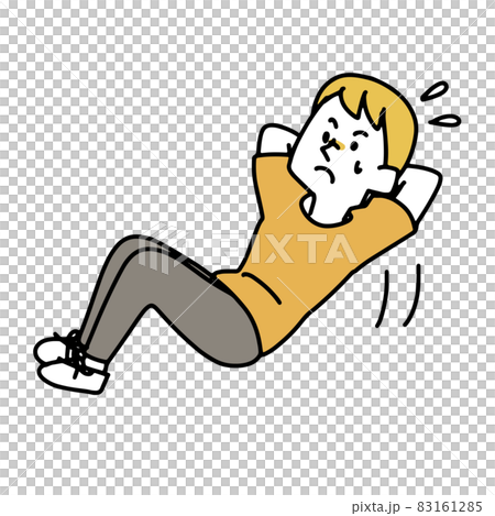 腹筋運動をしている男性 83161285