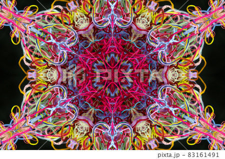 Abstract pattern of colorful threads with 3D effect 83161491