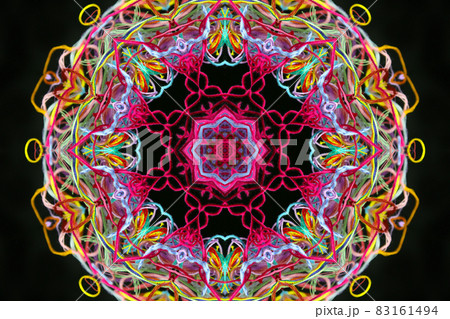 Abstract pattern of colorful threads with 3D effect 83161494
